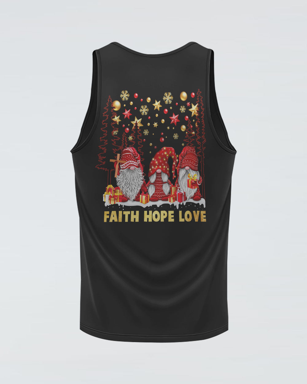 Faith Hope Love Gnome Christmas Women's Christian Tanks