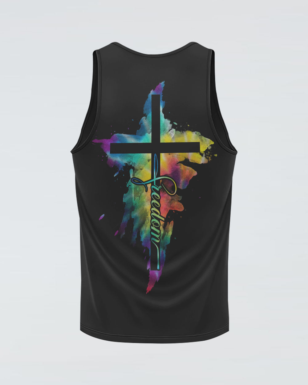 Freedom Cross Painting Women's Christian Tanks