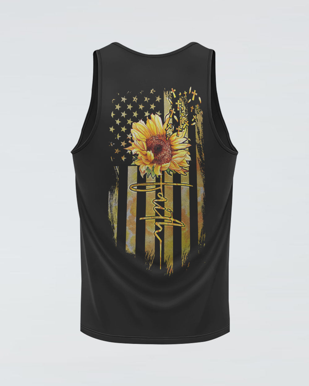 Faith Sunflower Flag Women's Christian Tanks