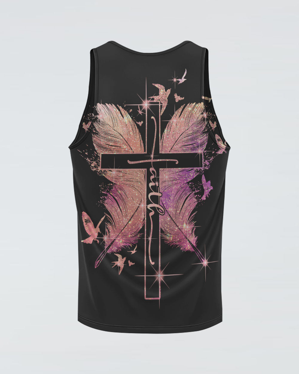 Feather Faith Cross Women's Christian Tanks