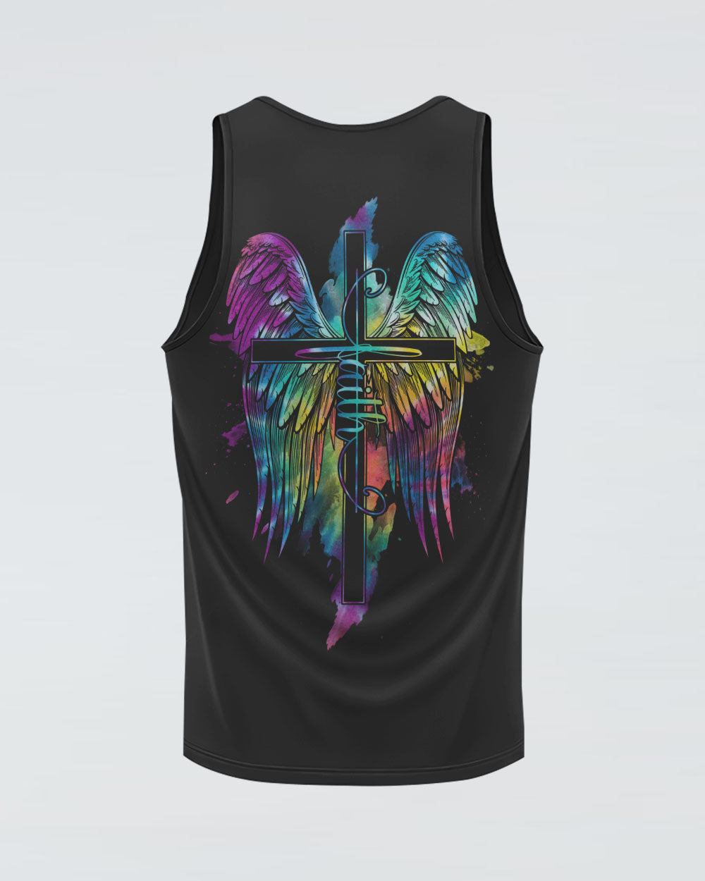 Faith Watercolor Wings Tiedye Women's Christian Tanks