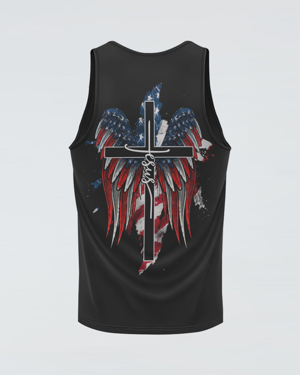 Jesus American Flag Wings Arm Women's Christian Tanks