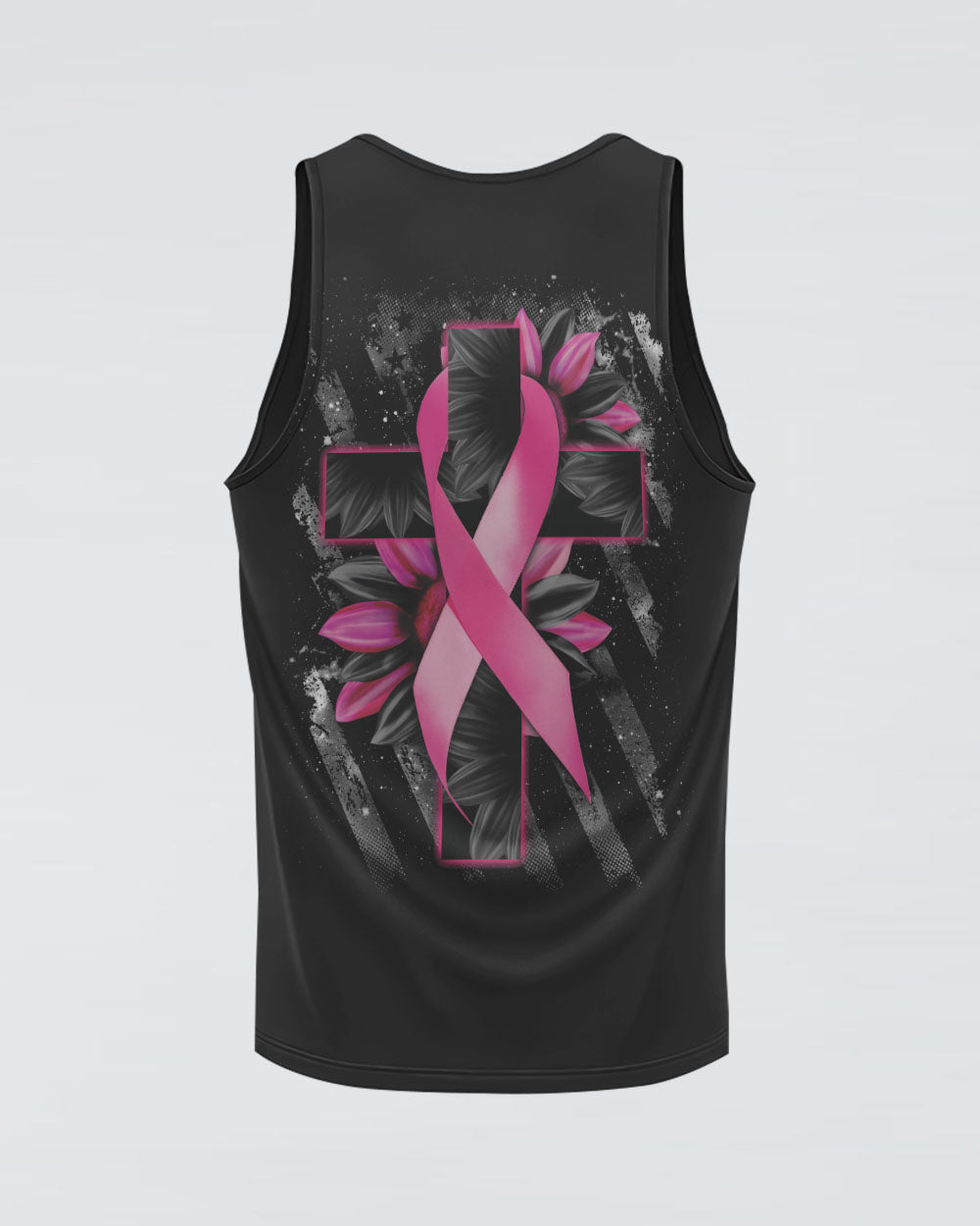 Faith Cross Sunflower Women's Breast Cancer Awareness Tanks
