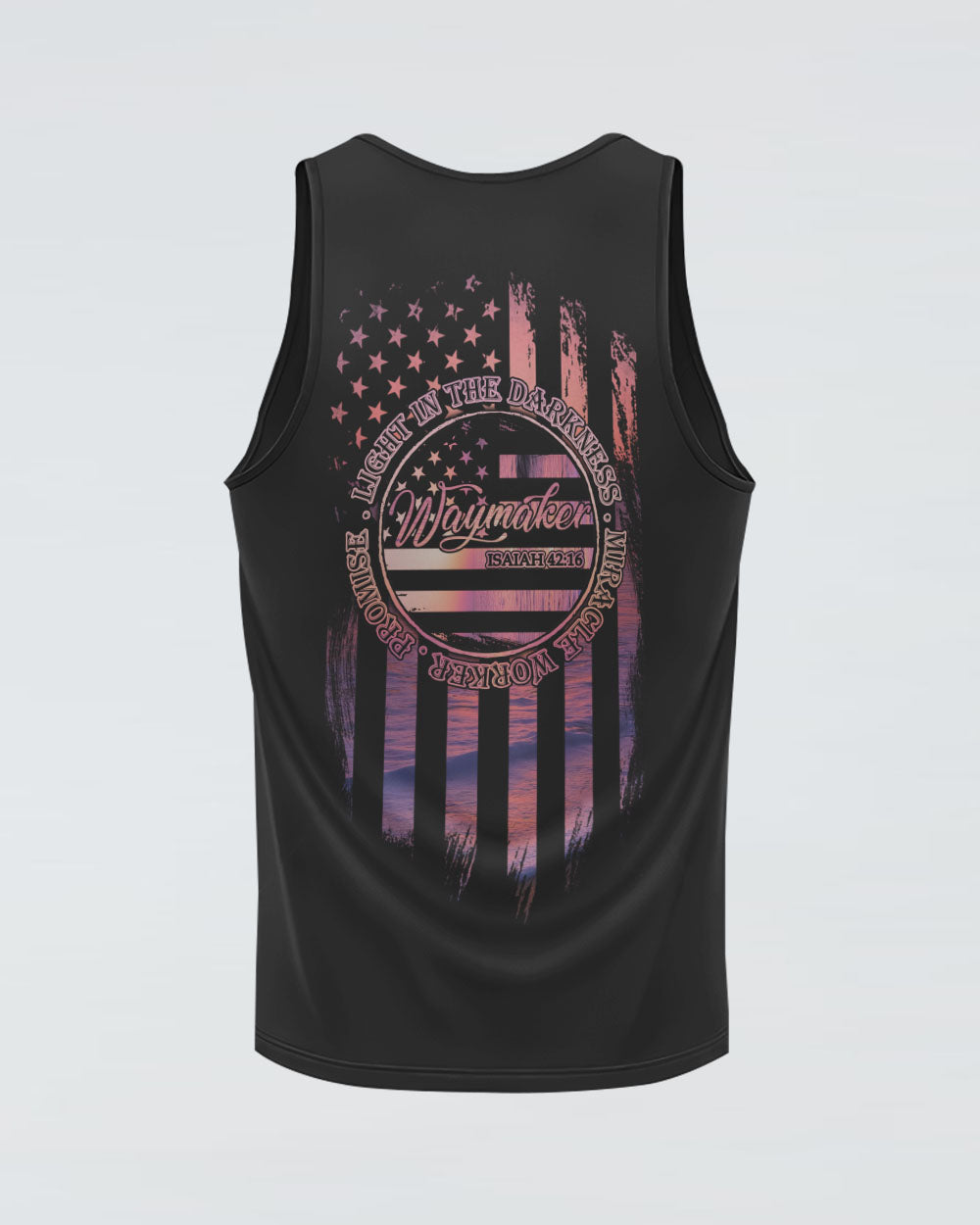 Way Maker Miracle Worker Flag Beach Women's Christian Tanks