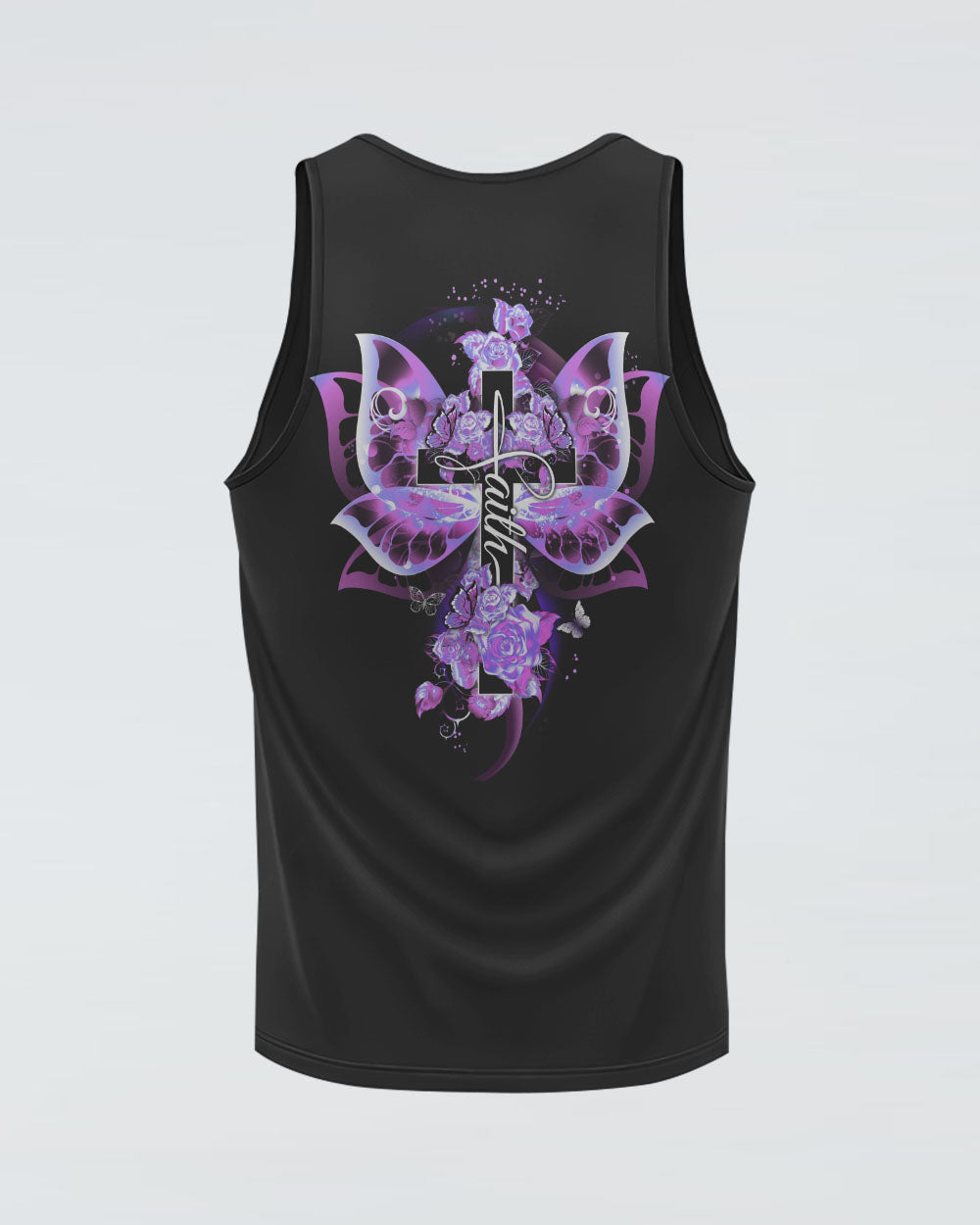 Butterfly Purple Cross Faith Women's Christian Tanks