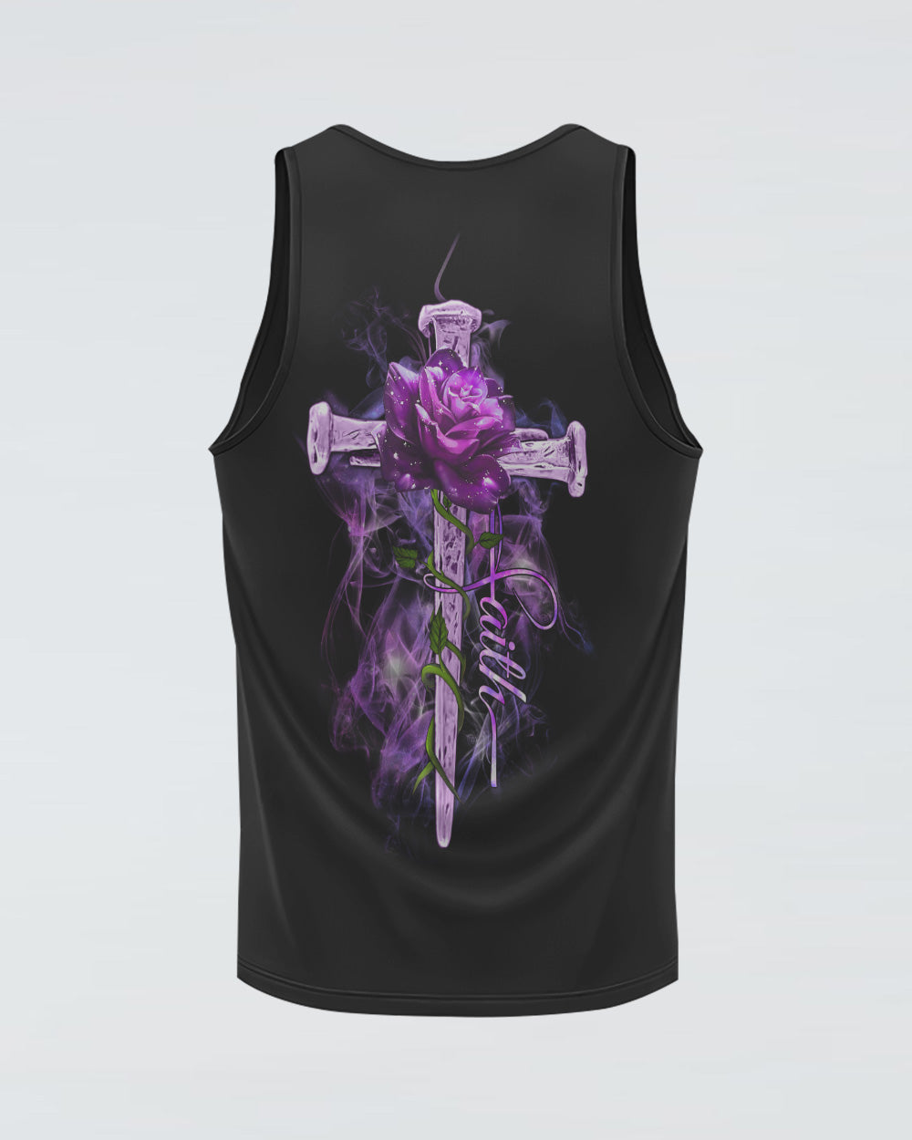 Vintage Cross Purple Rose Smoke Cross Women's Christian Tanks