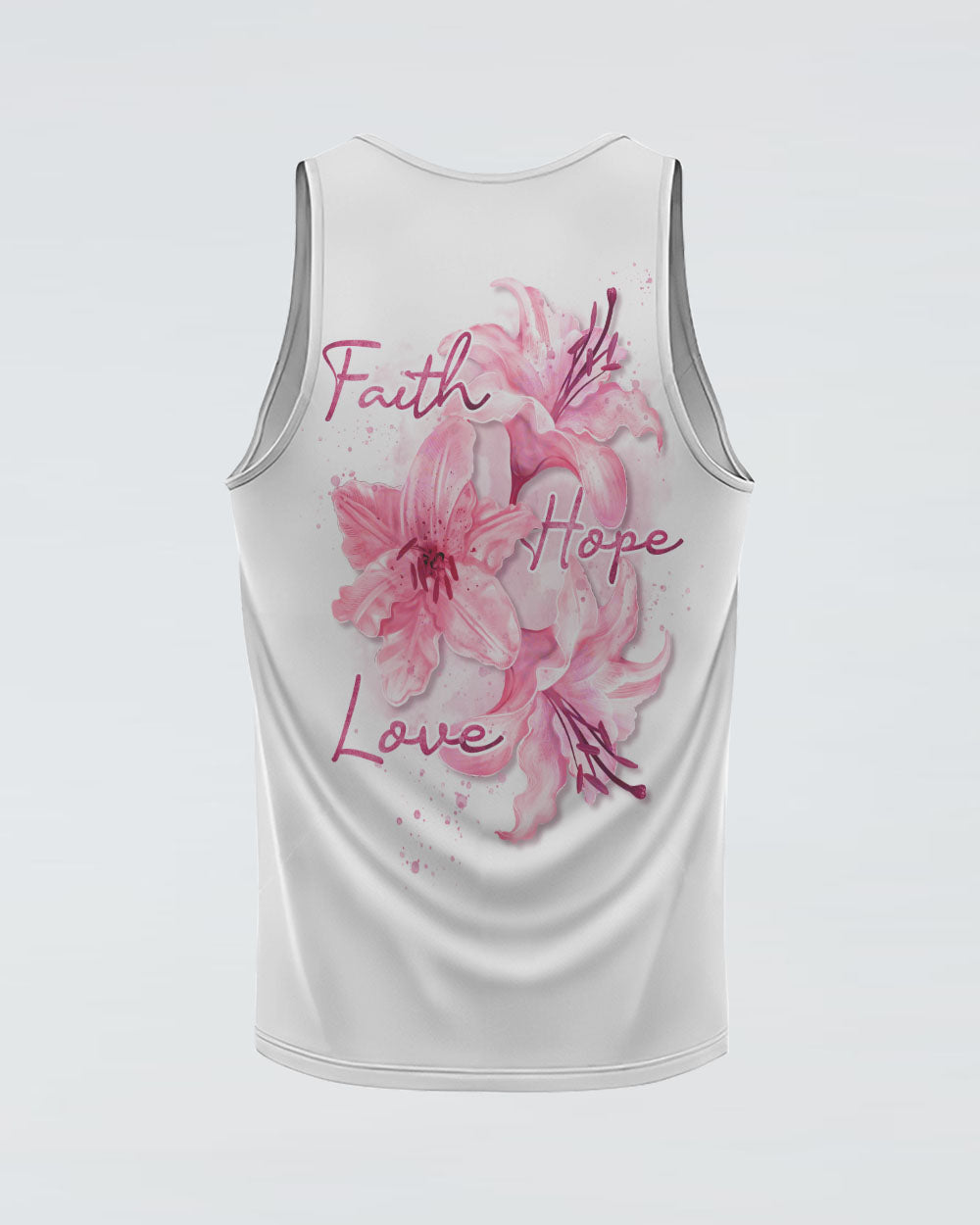 Faith Hope Love Pink Lily Women's Breast Cancer Awareness Tanks