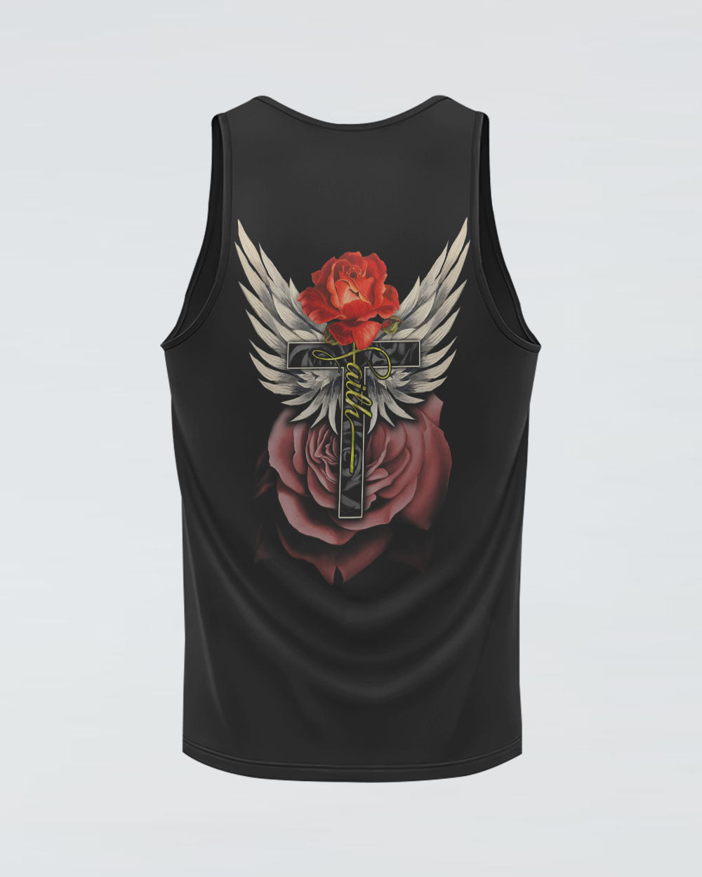 Rose Cross Painting Women's Christian Tanks