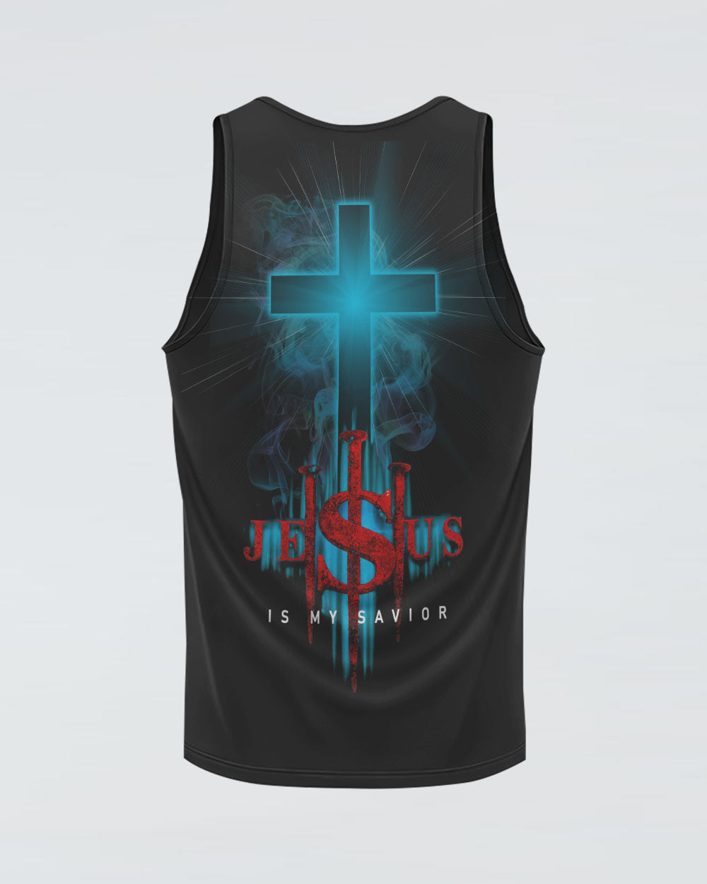 Jesus Is My Savior Cross Light Smoke Women's Christian Tanks