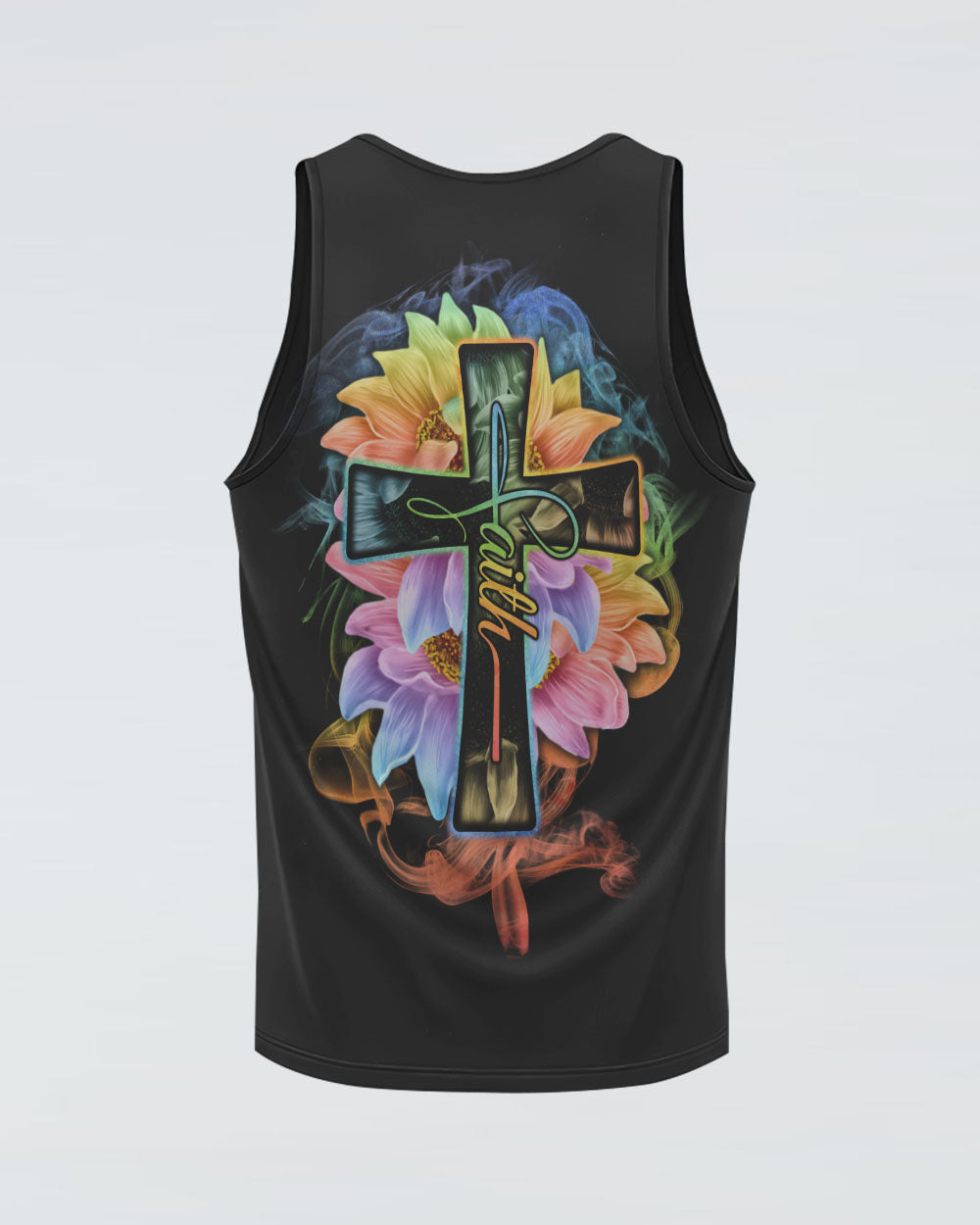 Rainbow Colorful Sunflower Faith Smoke Women's Christian Tanks