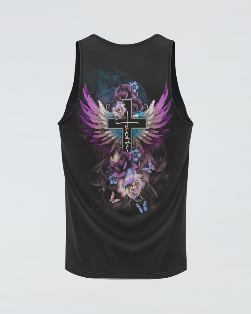 Floral Rose Butterfly Wings Women's Christian Tanks