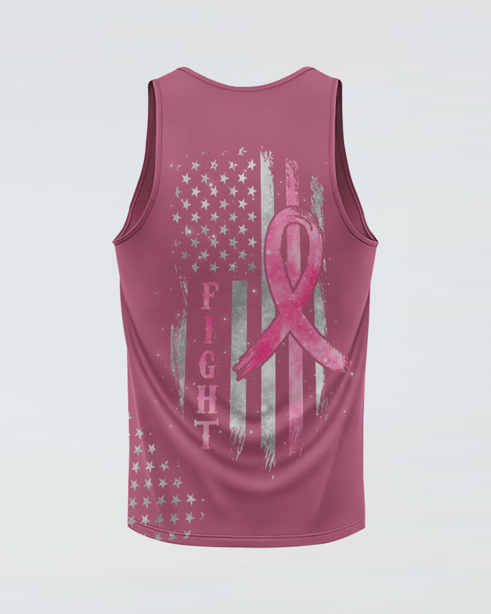 Fight Ribbon Silver Galaxy Flag Women's Breast Cancer Awareness Tanks