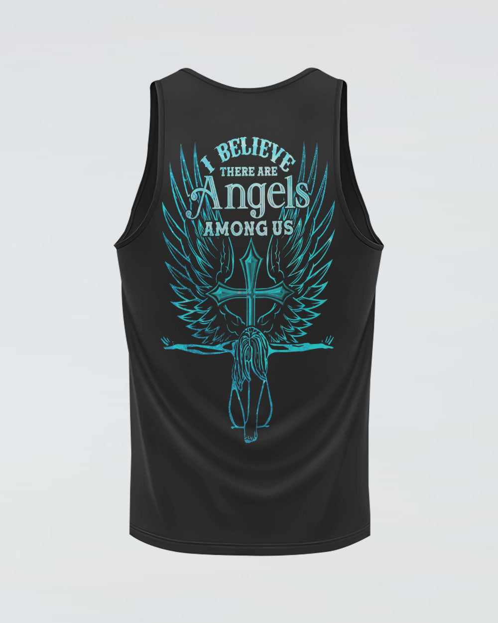 I Believe There Are Angels Among Us Girl Wings Women's Christian Tanks