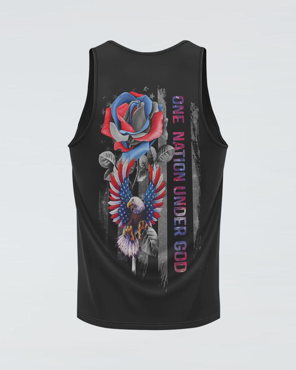 One Nation Under God Eagle Rose Women's Christian Tanks