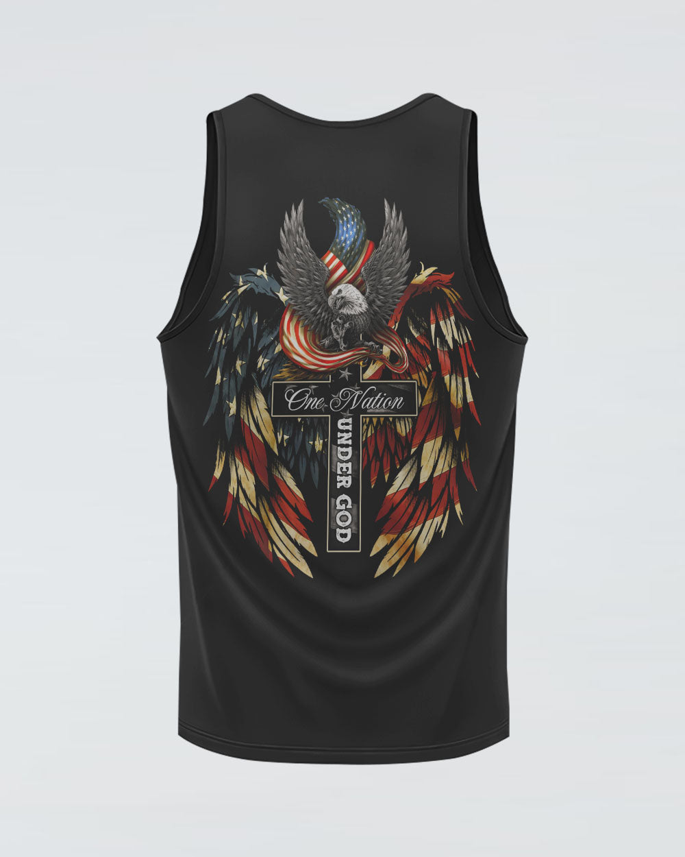 One Nation Under God New Version American Flag Women's Christian Tanks