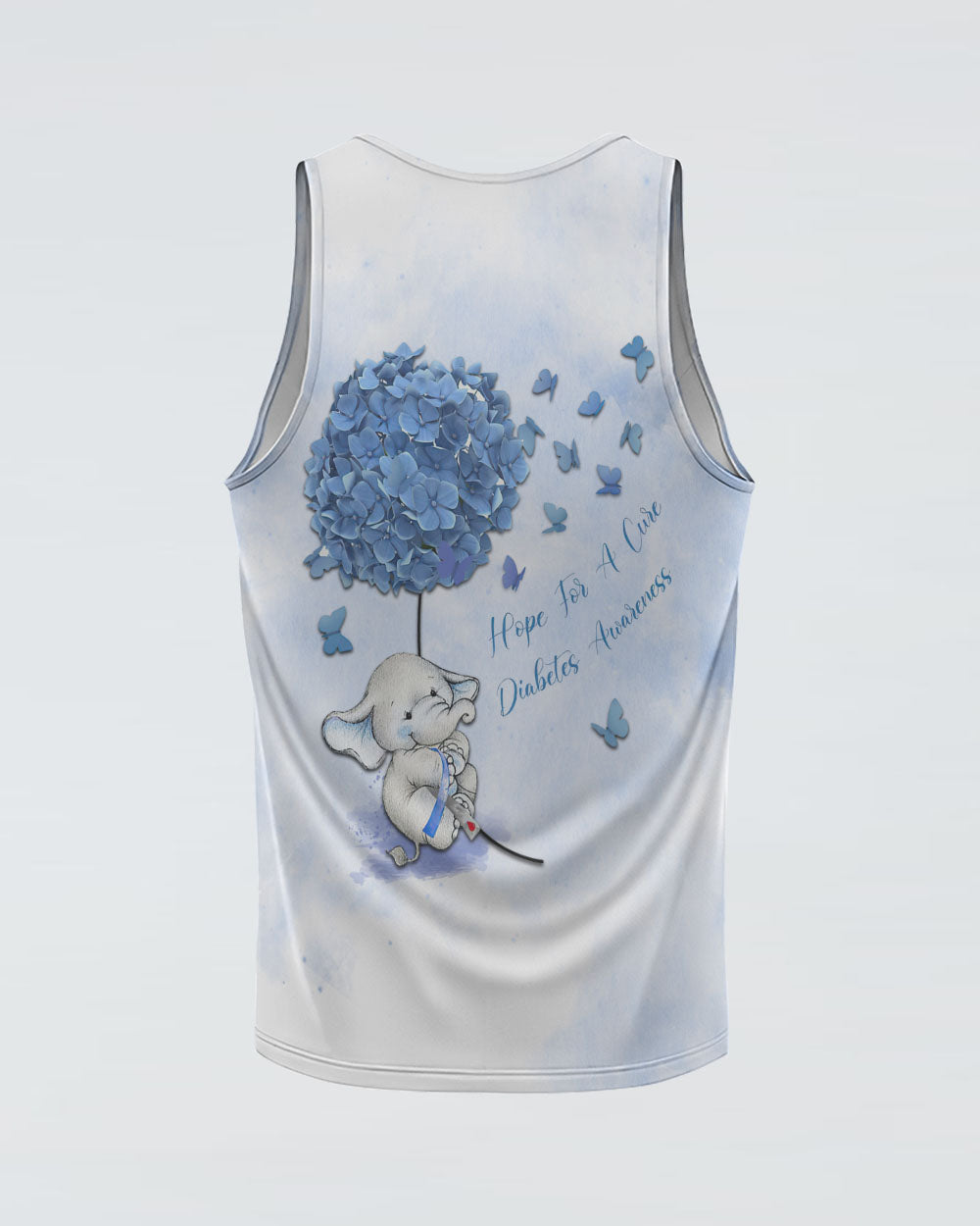 Hope For A Cure Flower Elephant Women's Diabetes Awareness Tanks