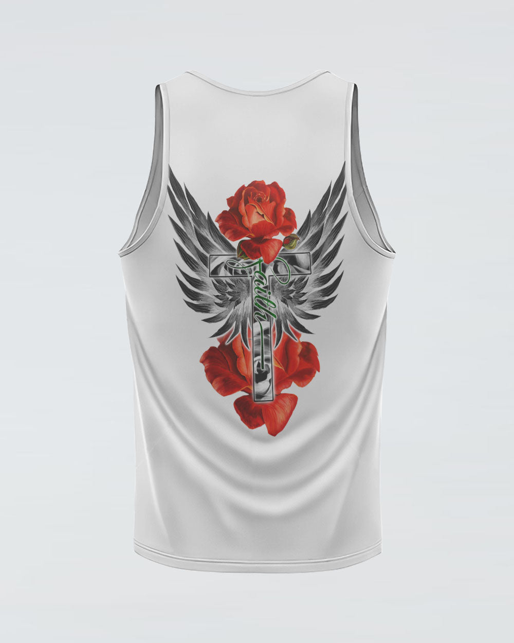 Red Rose Faith Wings Cross Women's Christian Tanks
