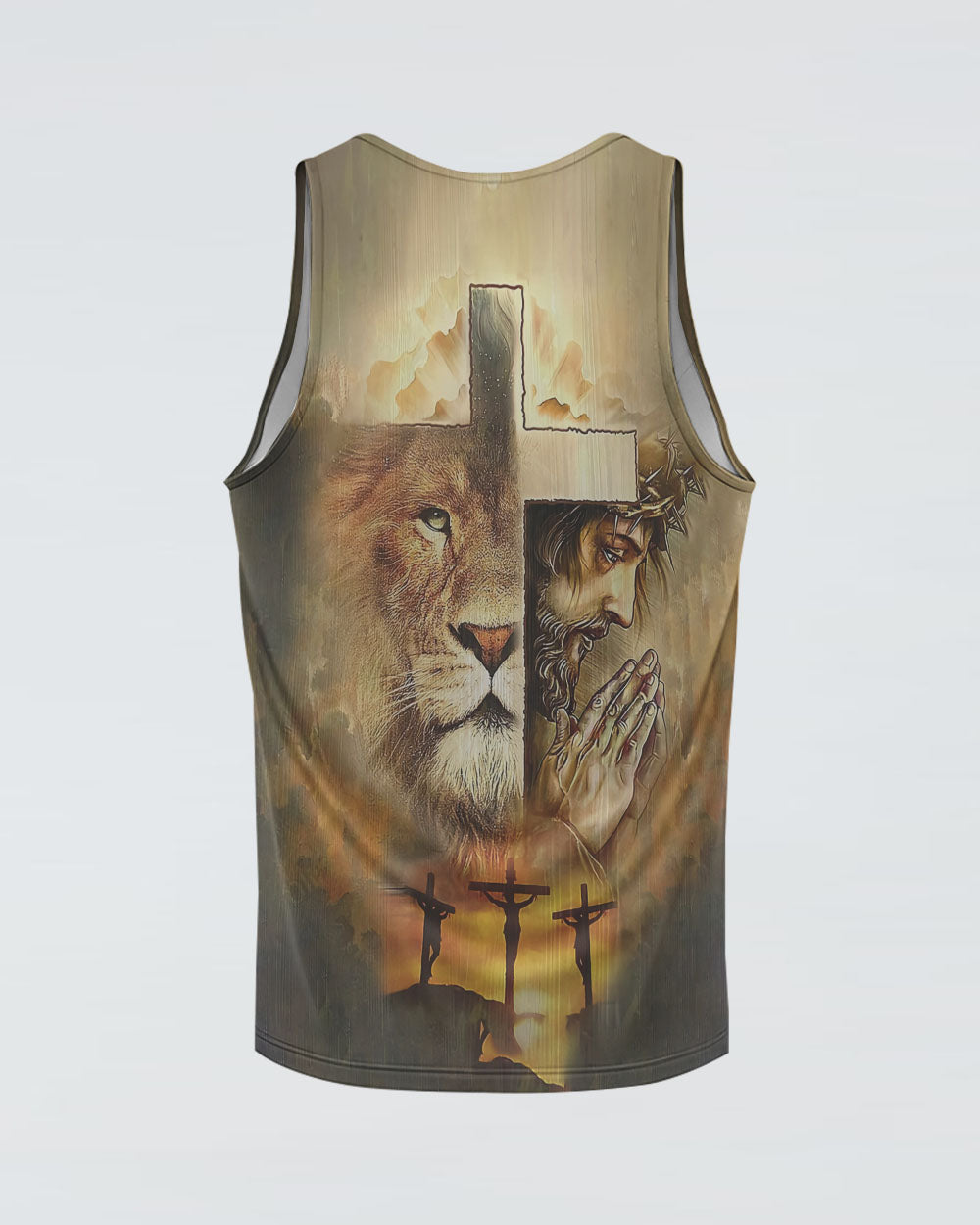 Faith Lion Jesus Cross Men's Christian Tanks