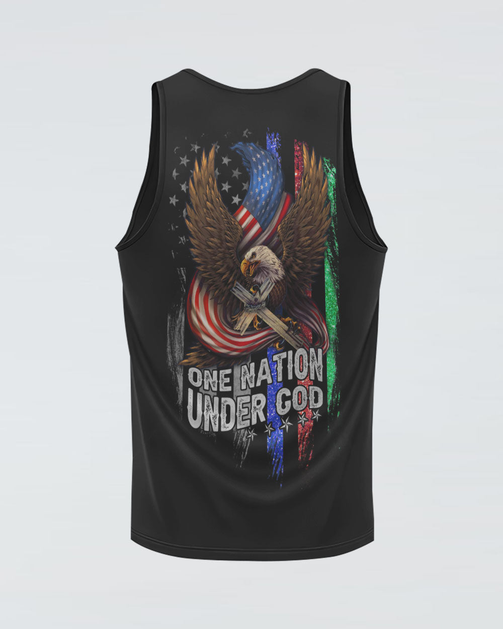 One Nation Under God Eagle Flag Women's Christian Tanks