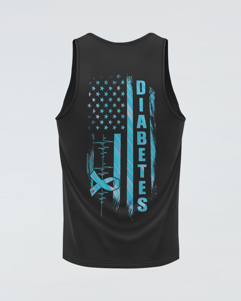 Holographic Flag Ribbon Heart Beat Women's Suicide Prevention Awareness Tanks