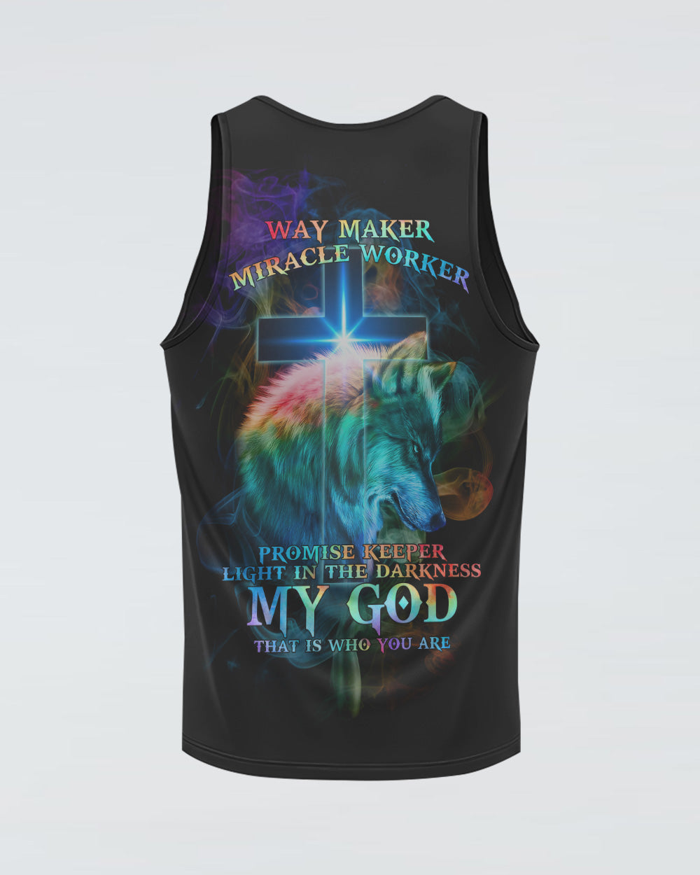 Way Maker Miracle Worker Cross Wolf Women's Christian Tanks