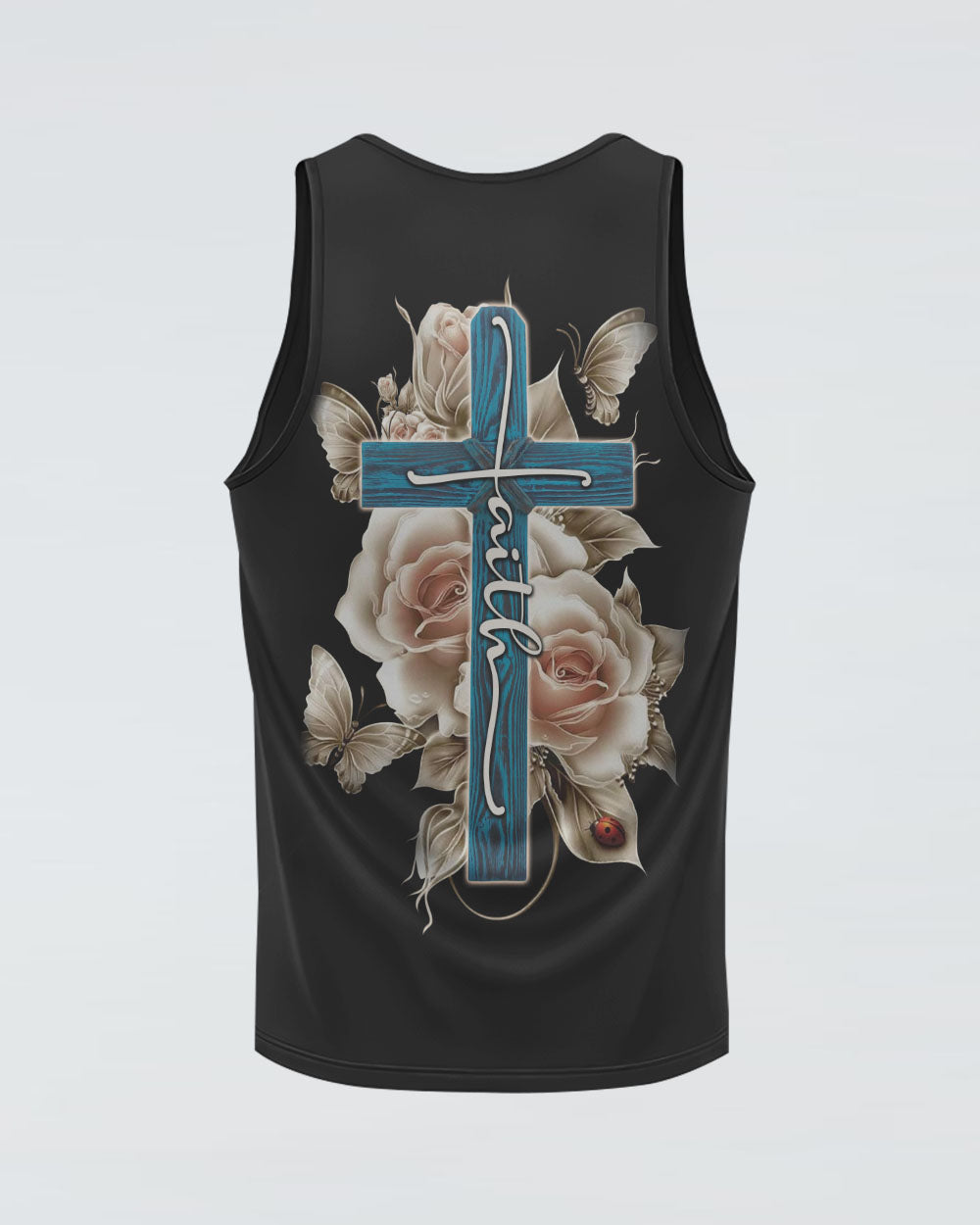 Rose Light Faith Cross Women's Christian Tanks