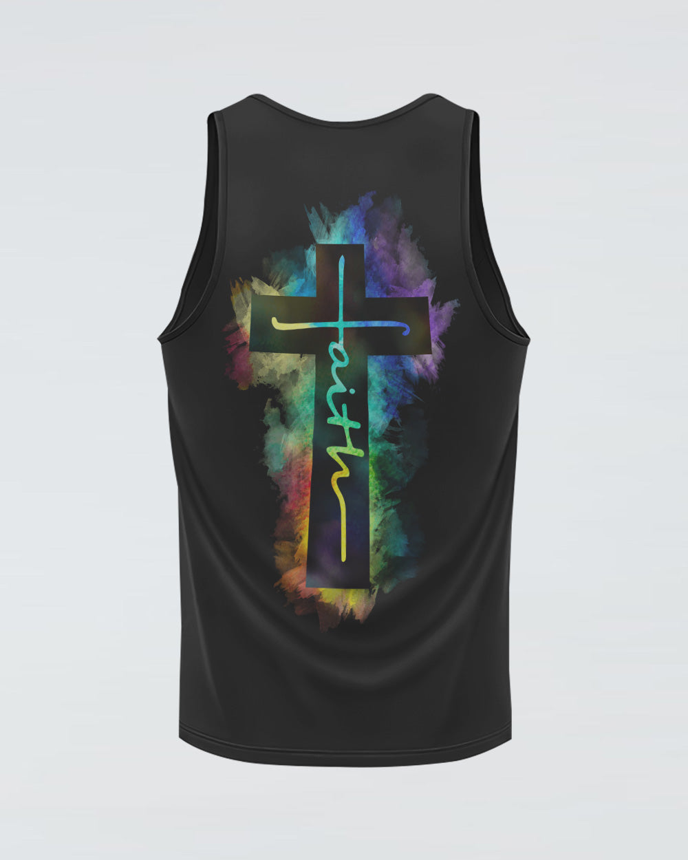 Faith Cross Colorful Watercolor Women's Christian Tanks