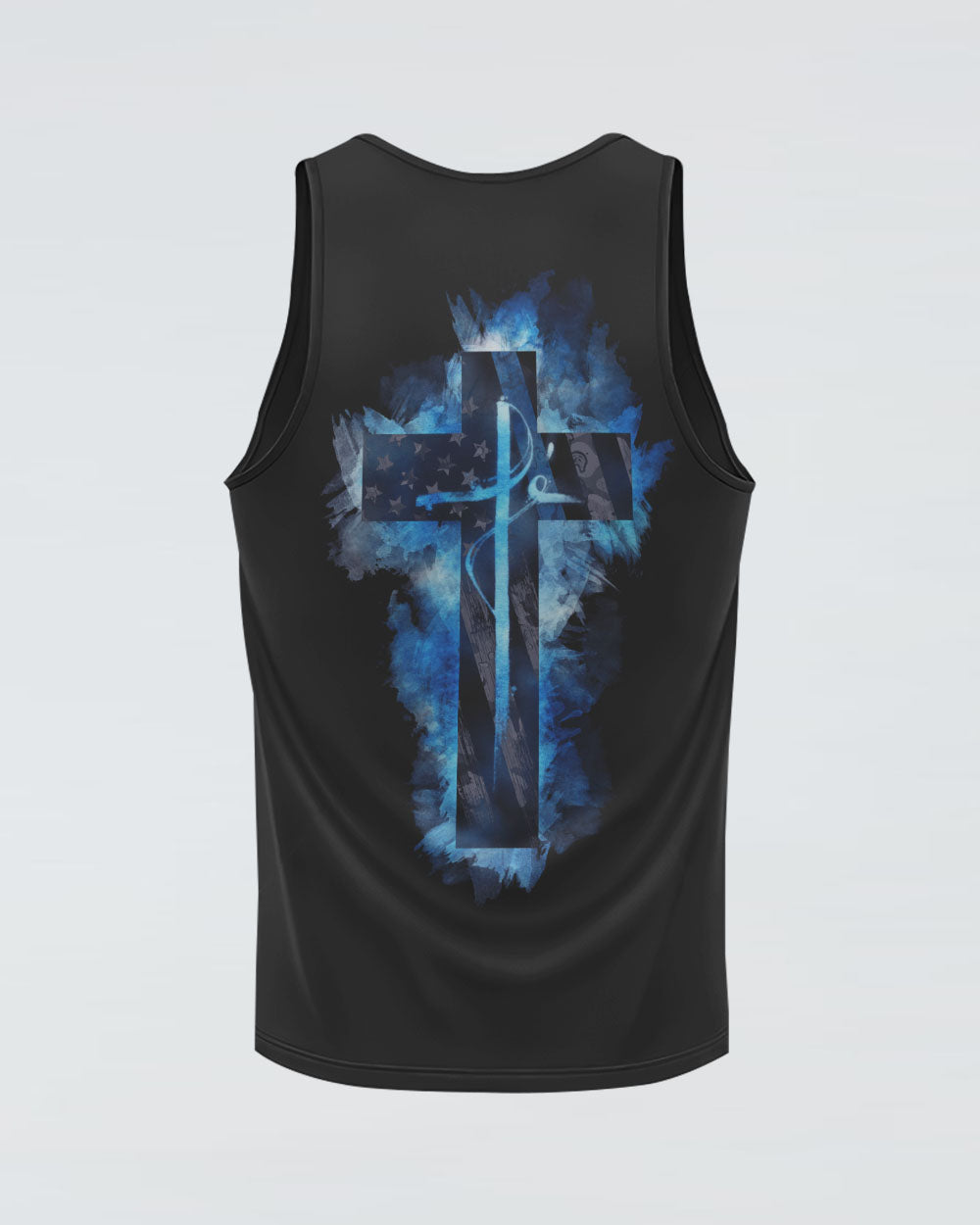 Fé Police Watercolor Cross Flag Women's Christian Tanks