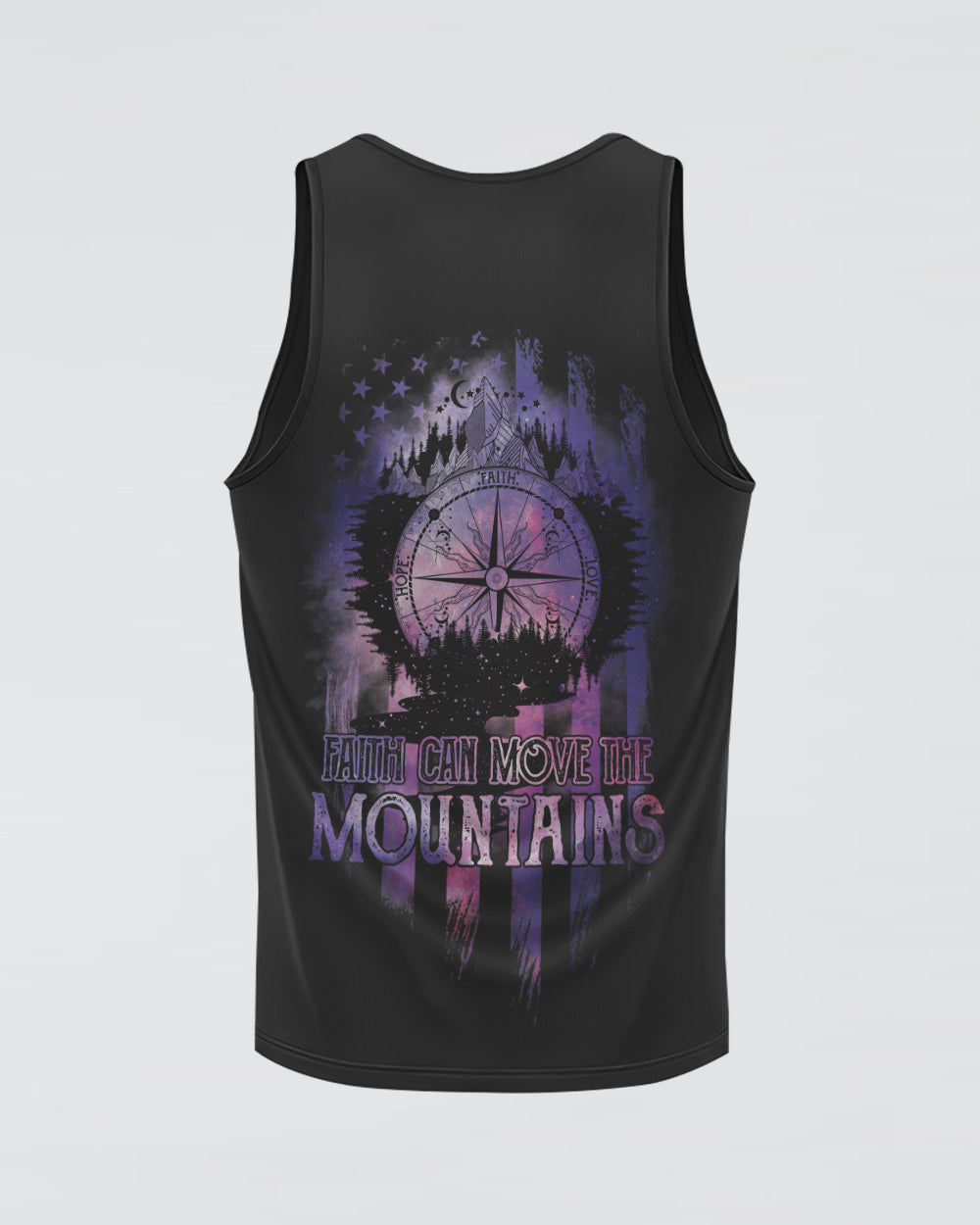 Faith Can Move The Mountains Galaxy Compass Flag Women's Christian Tanks