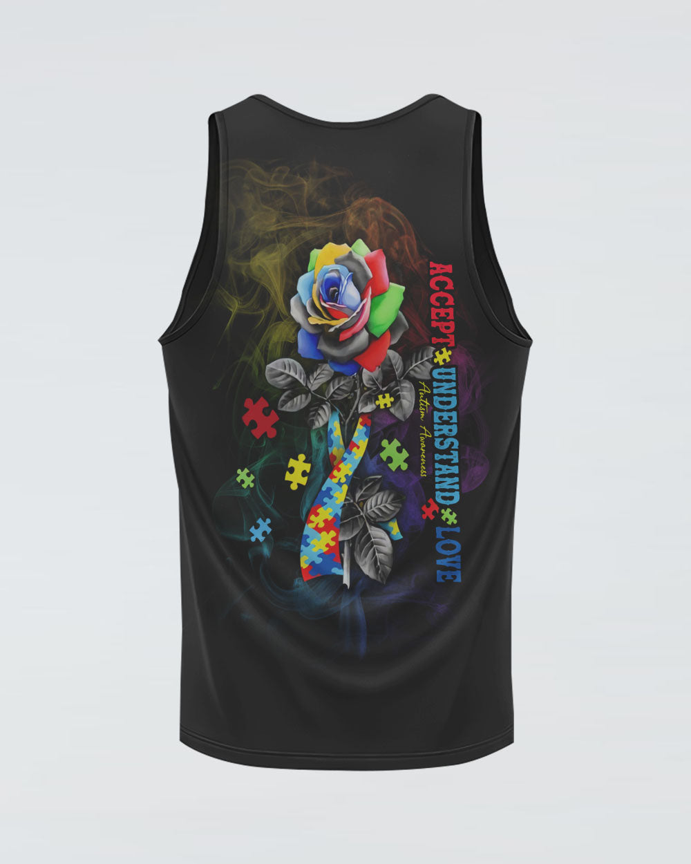 Accept Understand Love Rose Women's Autism Awareness Tanks