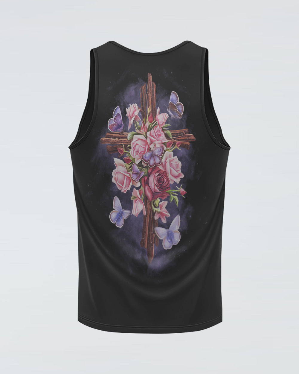 Rose Wood Cross Butterfly Women's Christian Tanks