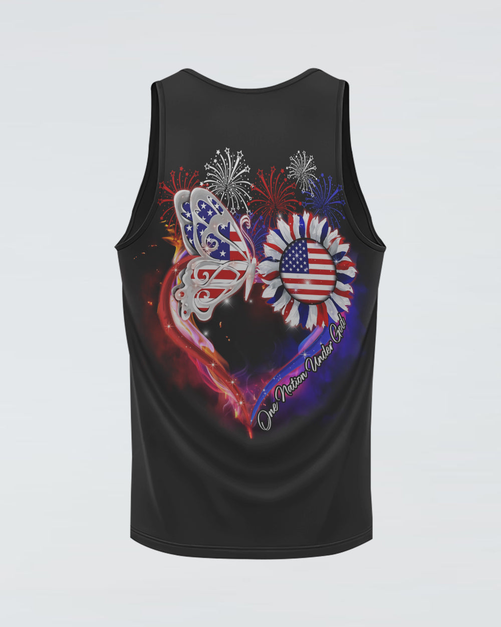 Heart Butterfly Firework Women's Christian Tanks