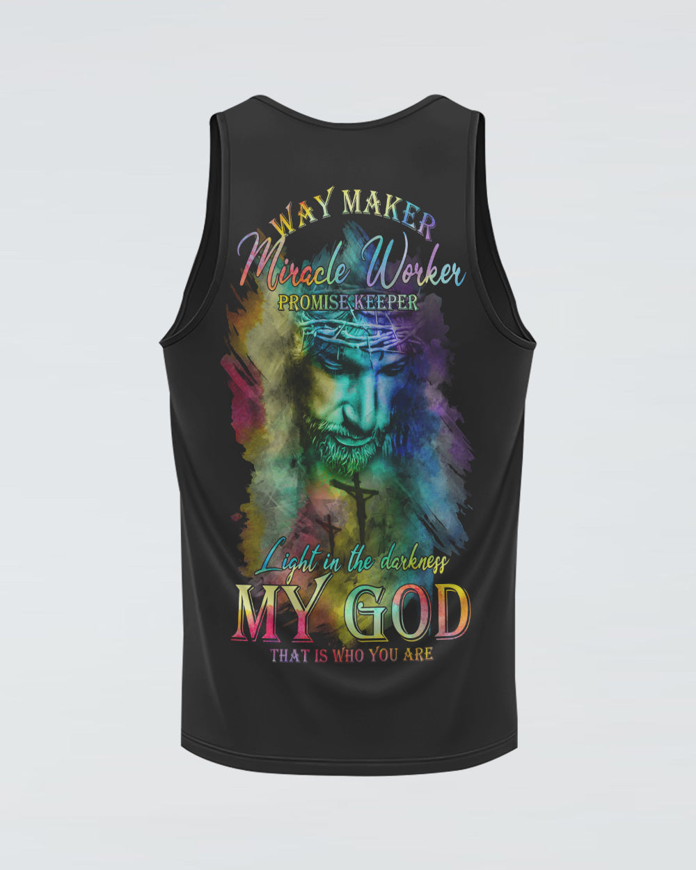 My God That Is Who You Are Colorful Jesus Painting Women's Christian Tanks
