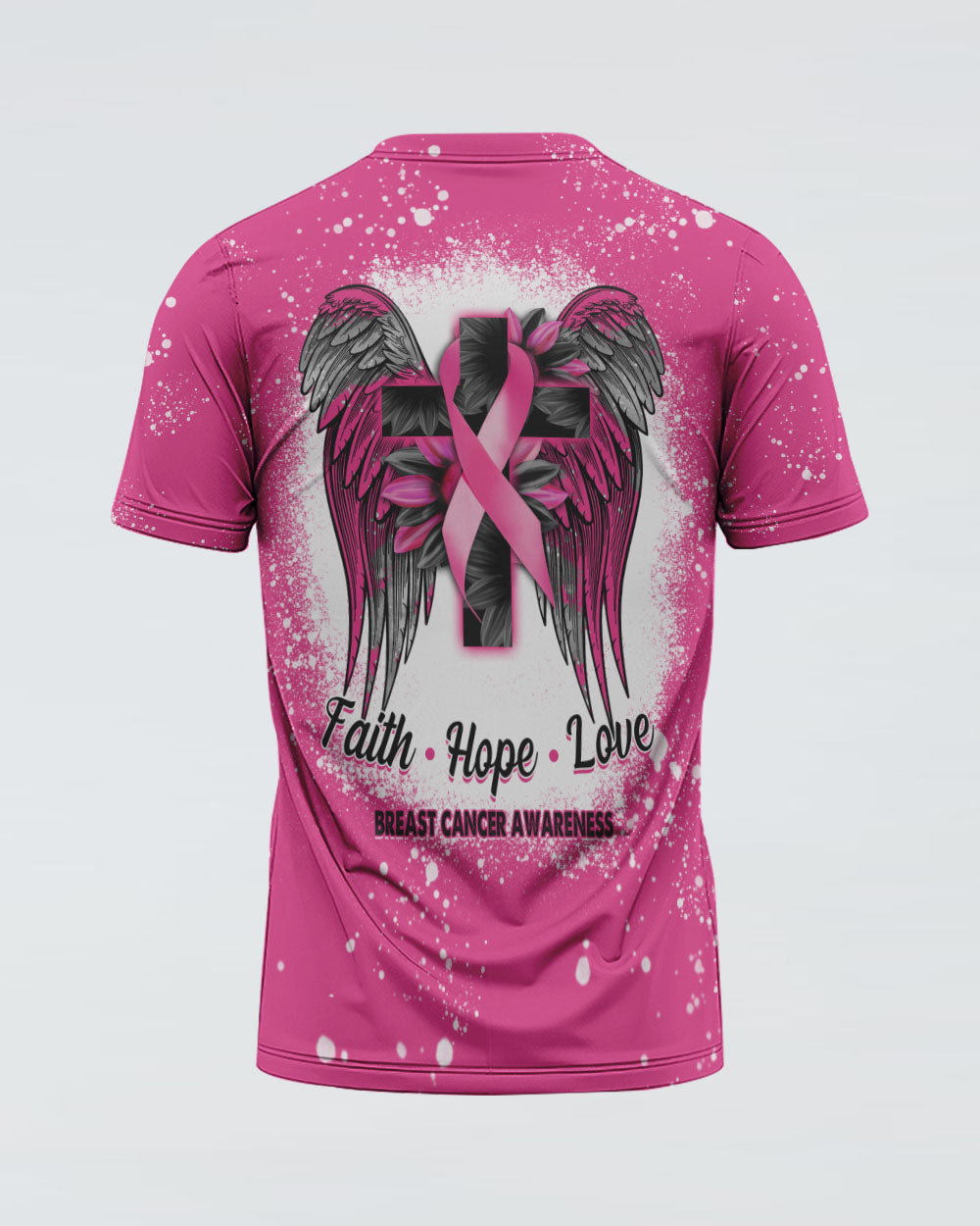 Wings Sunflower Cross Women's Breast Cancer Awareness Tshirt