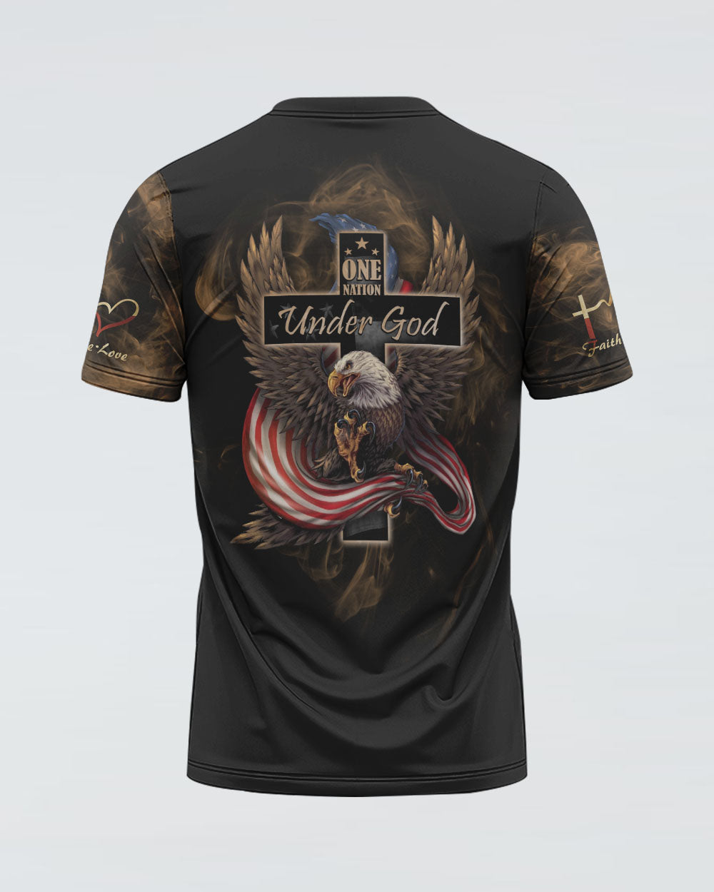 One Nation Under God Eagle Flag Vintage Women's Christian Tshirt