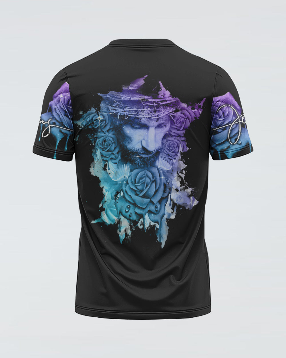Watercolor Jesus Rose Women's Christian Tshirt