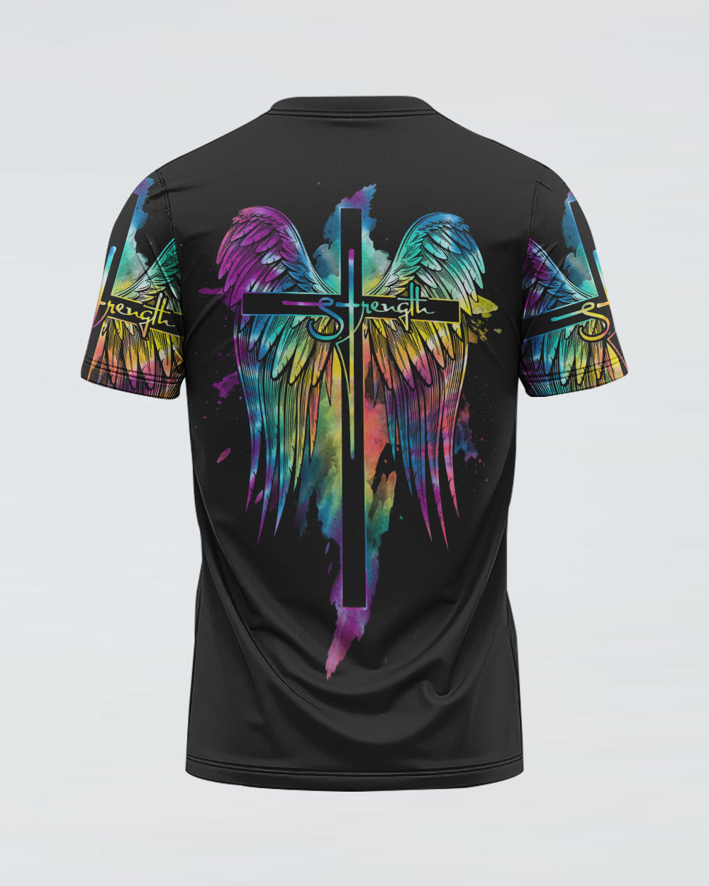 Strength Wings Colorful Watercolor Women's Christian Tshirt