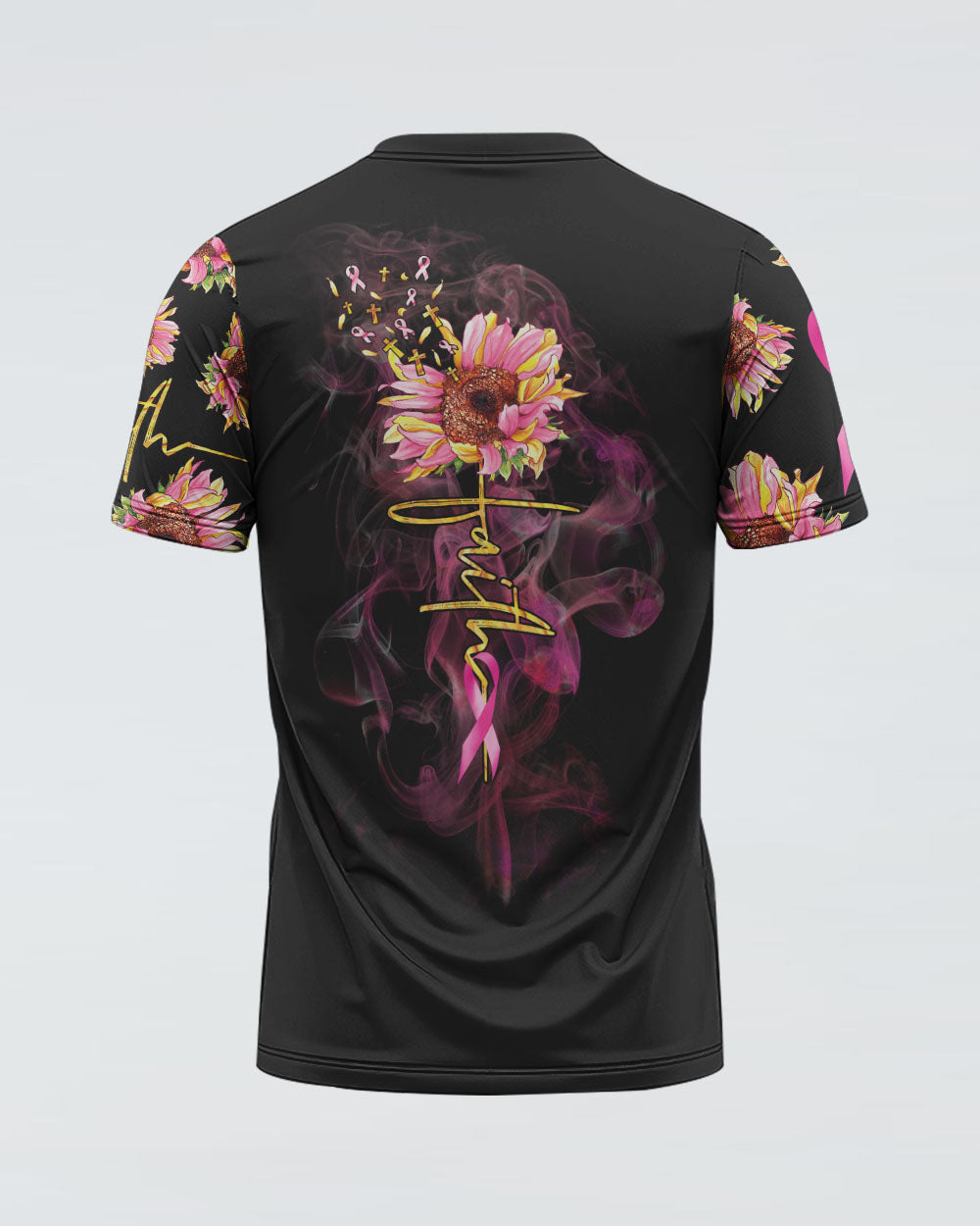 Faith Sunflower Smoke Ribbon Women's Christian Tshirt