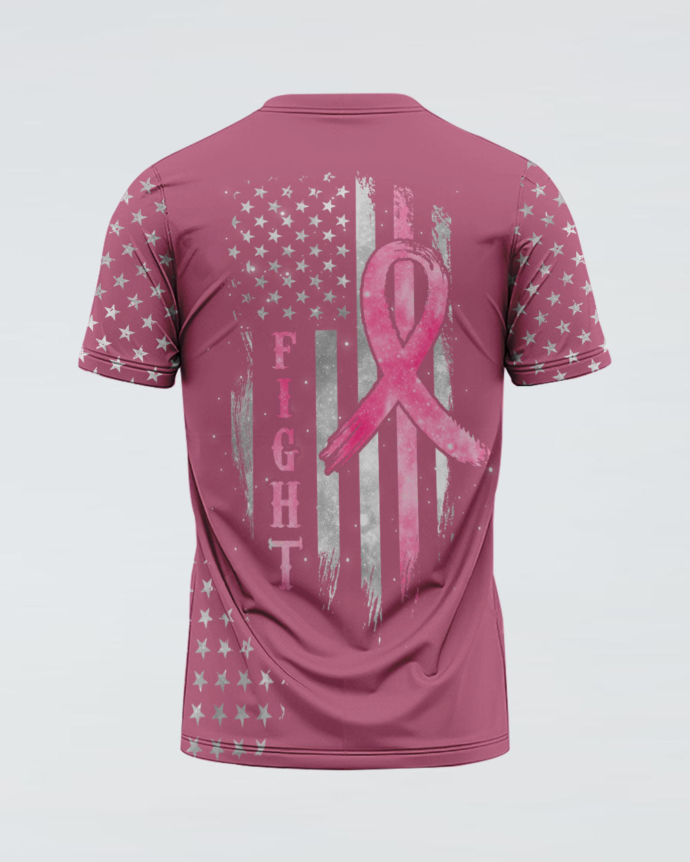 Fight Ribbon Silver Galaxy Flag Women's Breast Cancer Awareness Tshirt