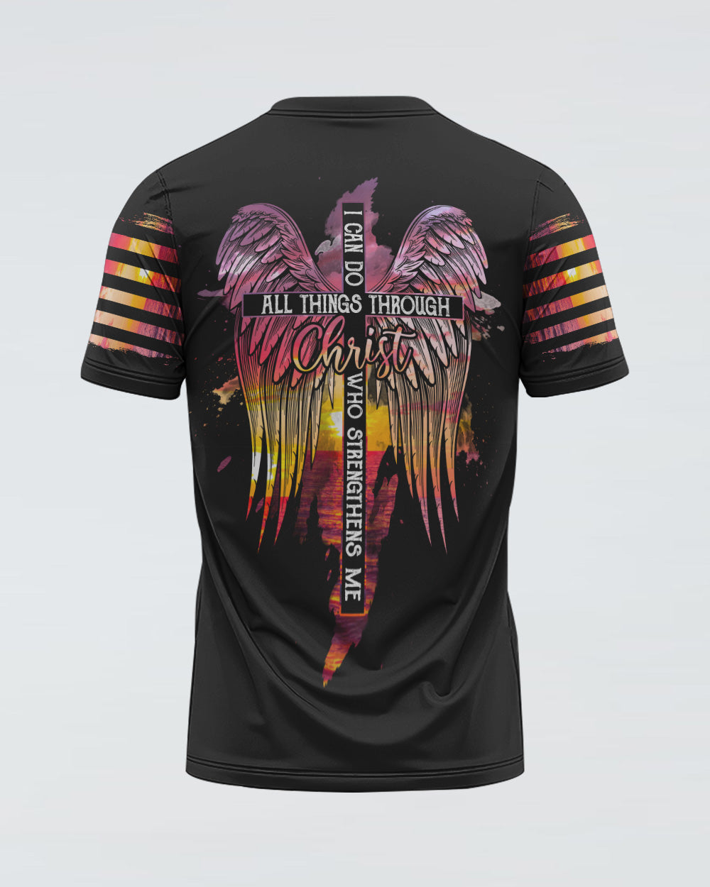 I Can Do All Things Through Christ Sunset Beach Women's Christian Tshirt