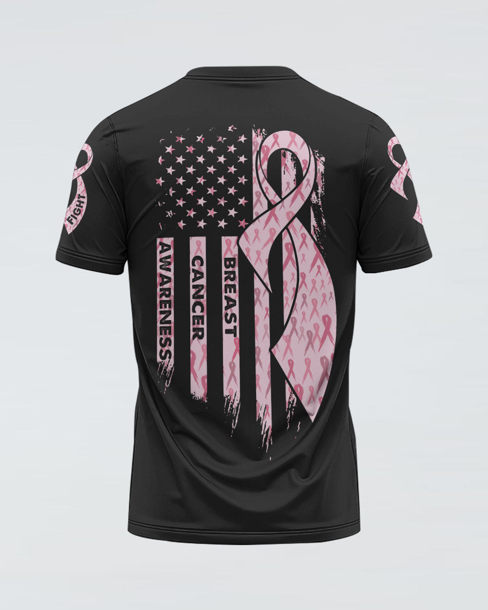 Pink Ribbon Flag Women's Breast Cancer Awareness Tshirt