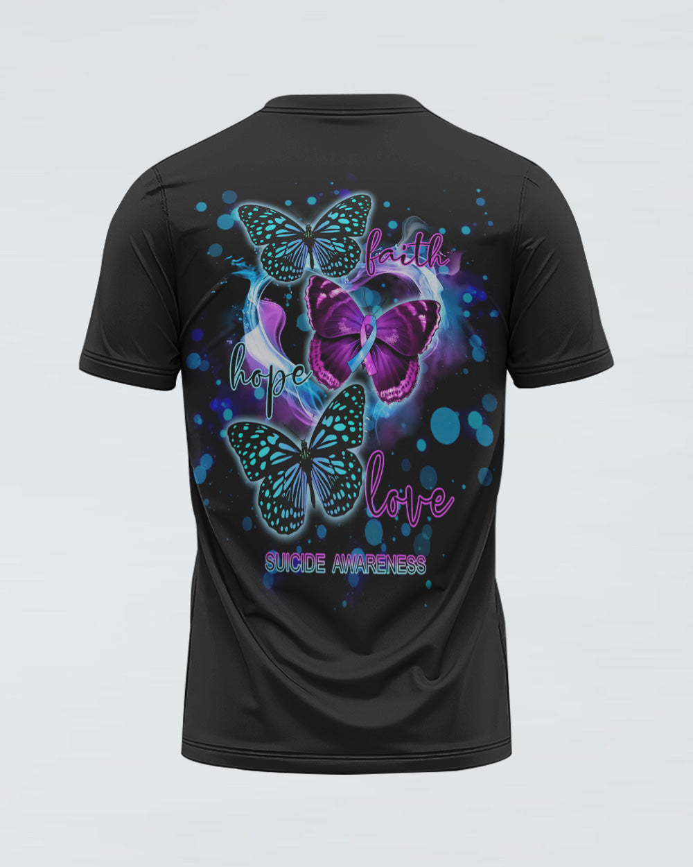 Butterfly Faith Hope Love Heart Women's Suicide Prevention Awareness Tshirt