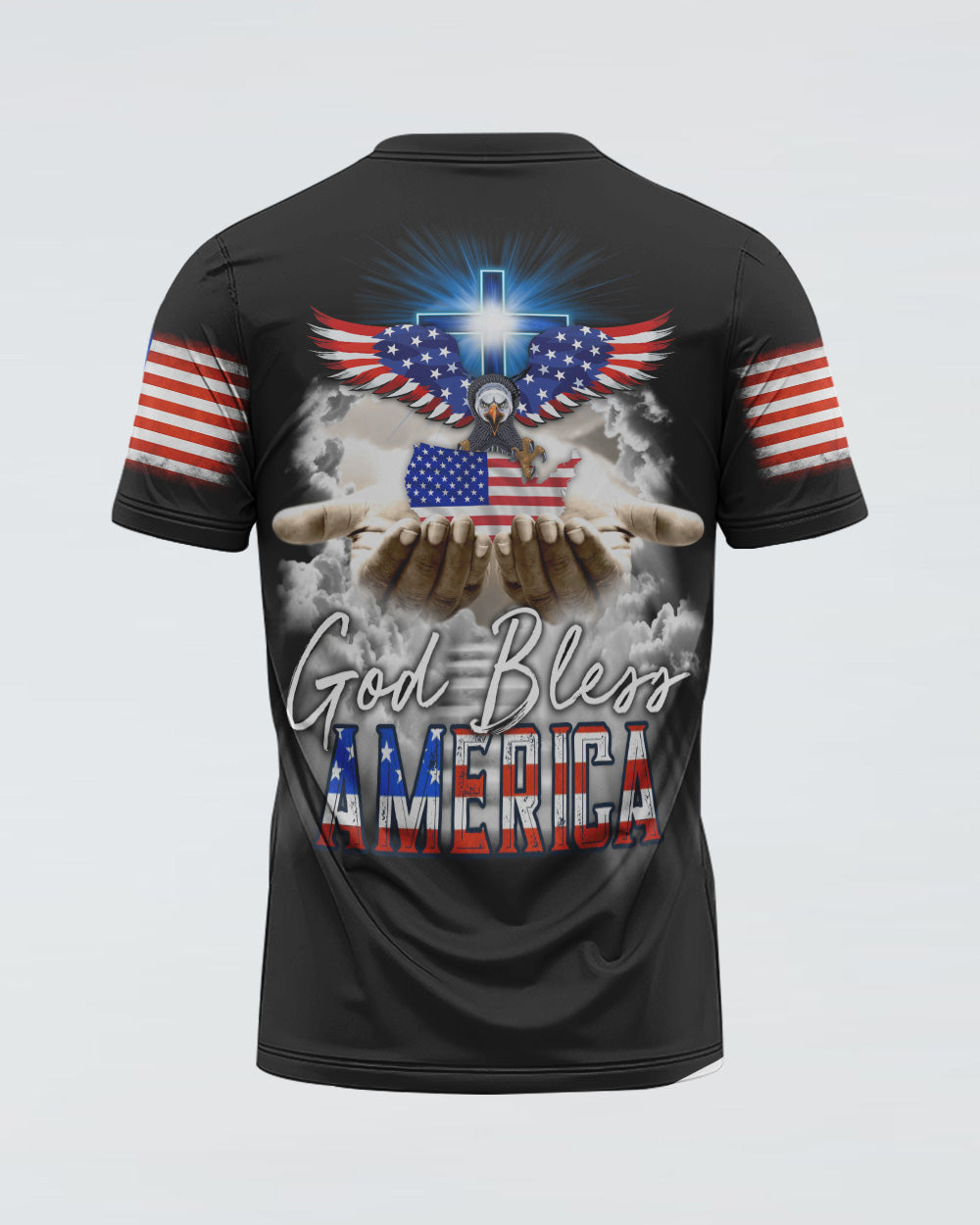 God Bless America Eagle Hand Women's Christian Tshirt