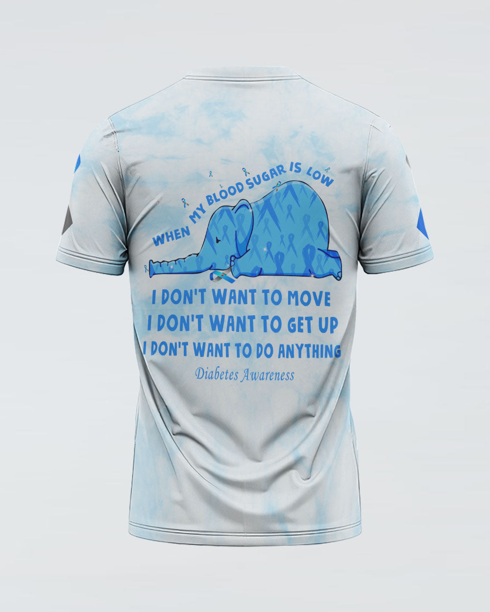 When My Blood Sugar Is Low Elephant Ribbon Women's Diabetes Awareness Tshirt