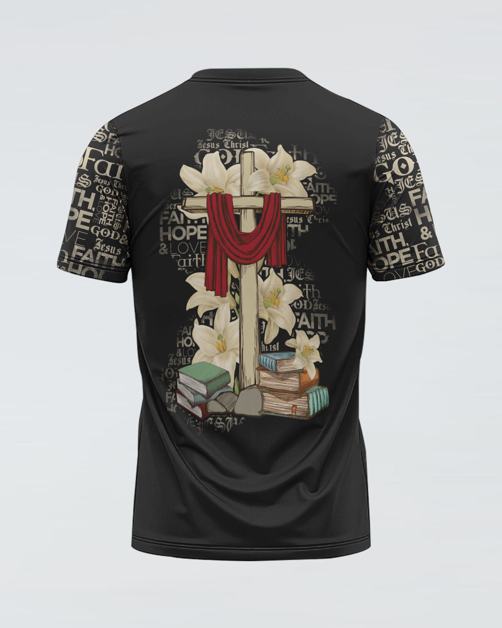 Lily Flower And Cross Book Women's Christian Tshirt