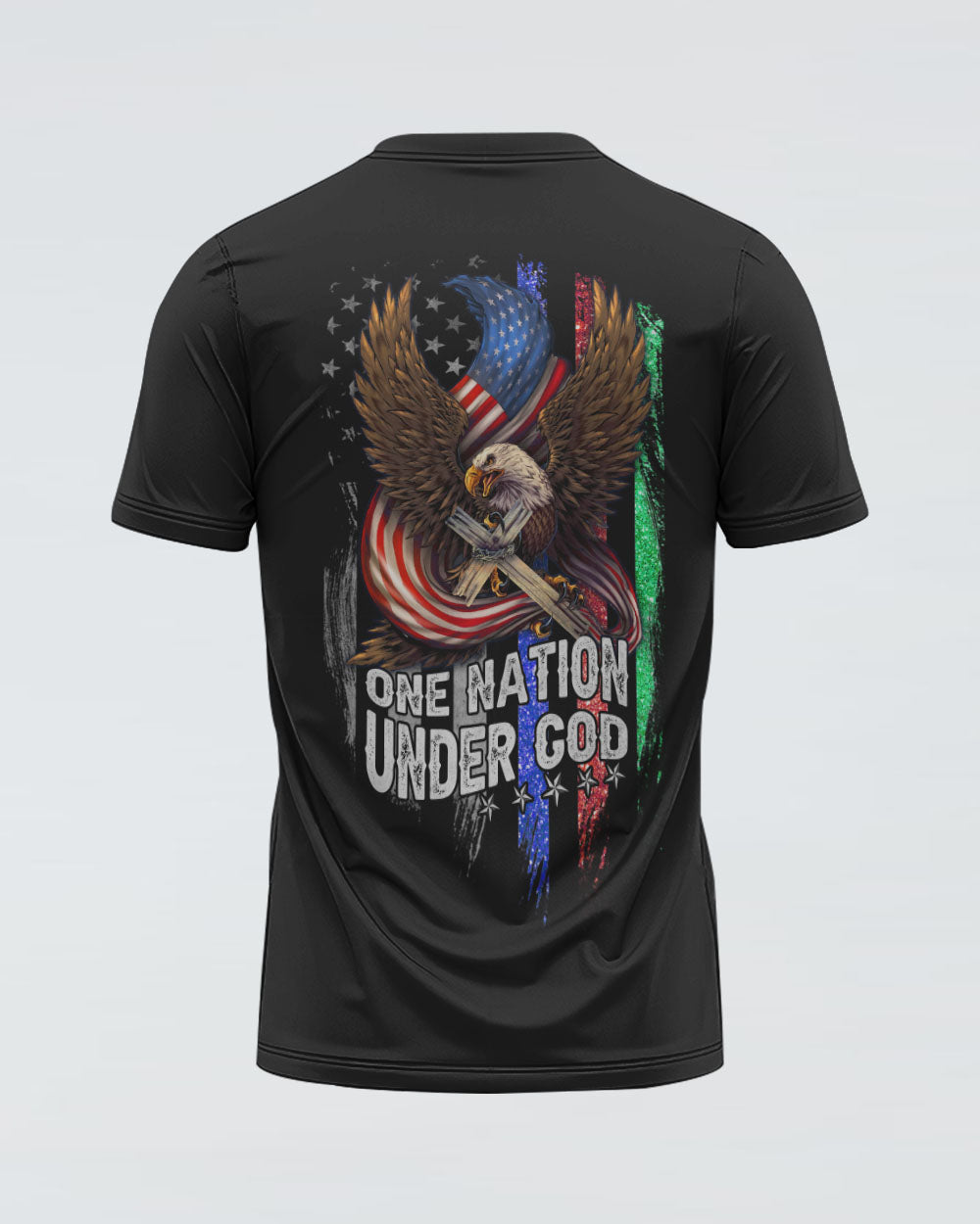 One Nation Under God Eagle Flag Women's Christian Tshirt