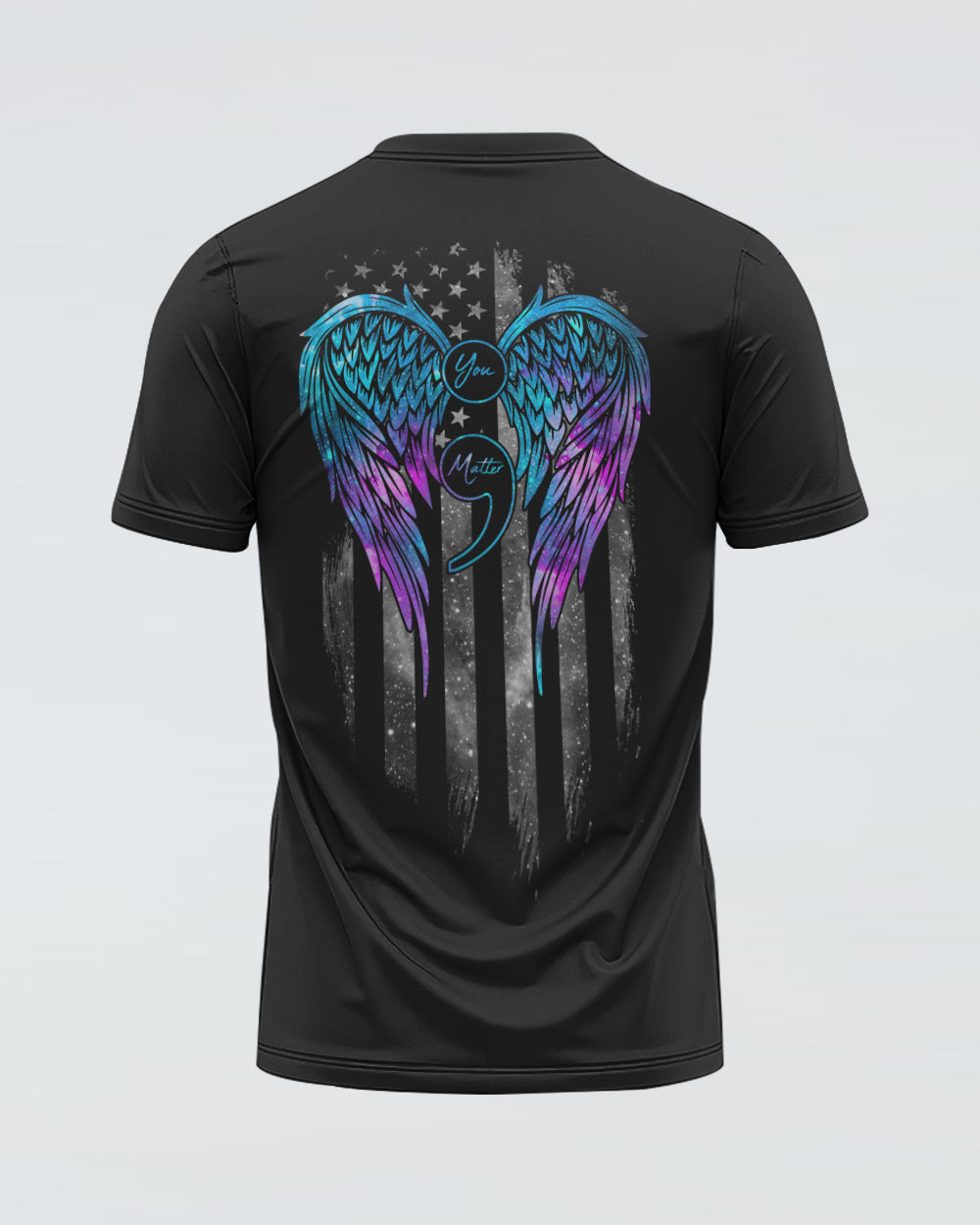 Stay Your Story Is Not Over Flag Wings Women's Suicide Awareness Tshirt