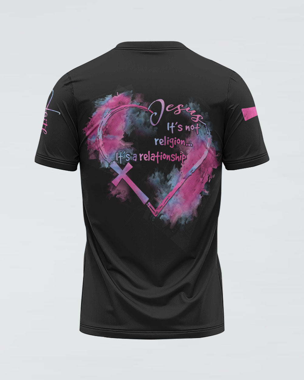 Jesus It's Not Religion Heart Watercolor Women's Christian Tshirt