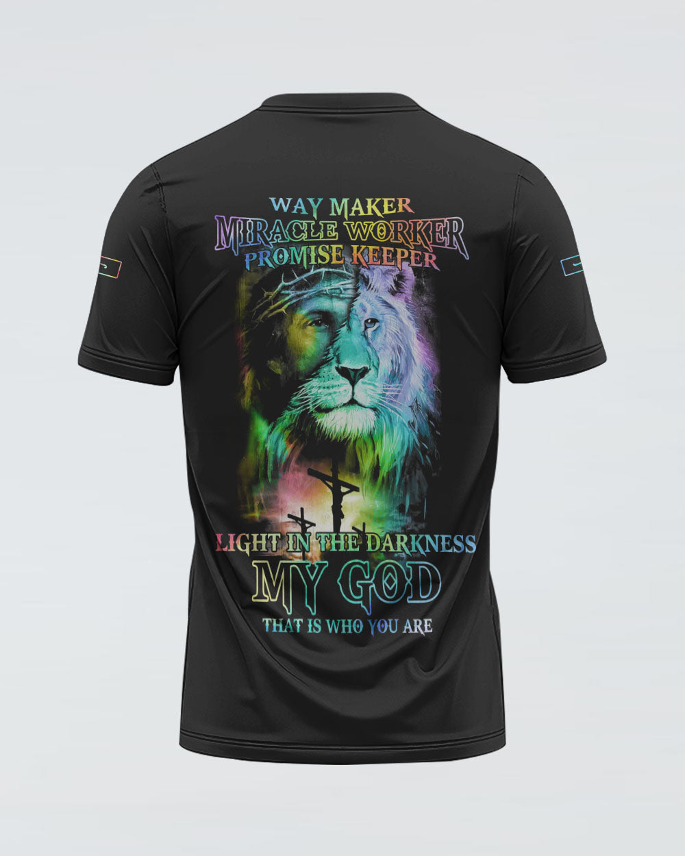Way Maker Miracle Worker Colorful Lion Jesus Women's Christian Tshirt