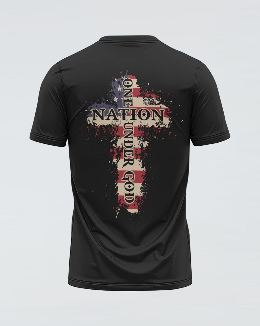 One Nation Under God Watercolor Flag Women's Christian Tshirt